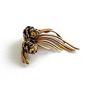 Vintage Pine Cone & Pine Needle Brooch 1-20 12K GF (Gold Filled)